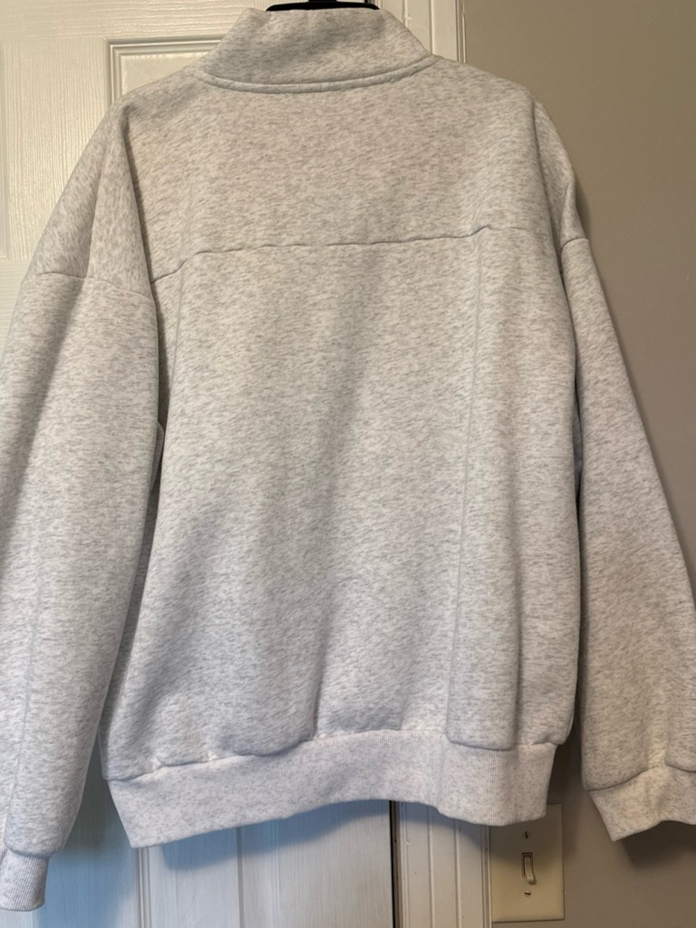 White Fox Boutique Light Gray Half-Zip Pullover Sweatshirt - Picture 2 of 4